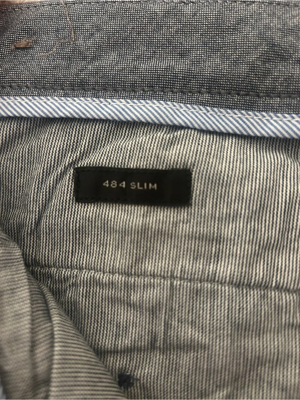 Men's J Crew 484 slim linen blend chinos in Heather Navy